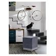 Pemberly Row Modern / Contemporary Velvet Ottoman/Stool in Gray