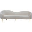 Pemberley Row Velvet Cream Sofa Rectangular Curved 85.5