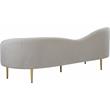 Pemberley Row Velvet Cream Sofa Rectangular Curved 85.5