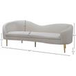 Pemberley Row Velvet Cream Sofa Rectangular Curved 85.5