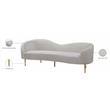 Pemberley Row Velvet Cream Sofa Rectangular Curved 85.5