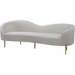 Pemberley Row Velvet Cream Sofa Rectangular Curved 85.5