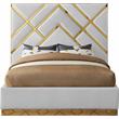 Pemberly Row Modern / Contemporary White Vegan Leather Queen Bed