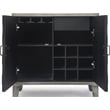 Pemberly Row Contemporary Bar Cabinet with Wine Storage Gray