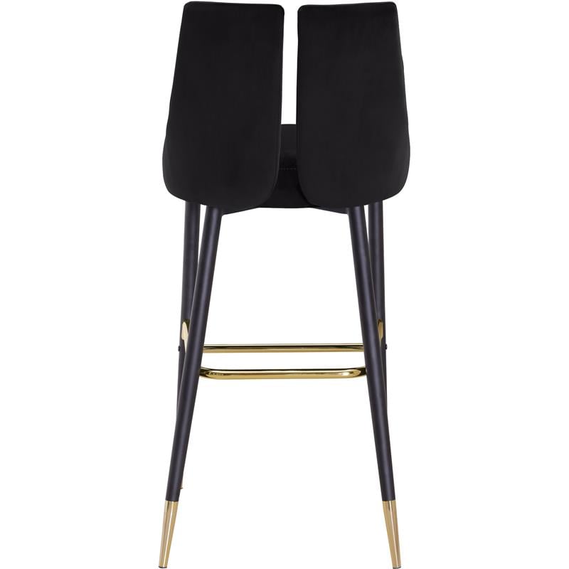 Pemberly Row Modern / Contemporary Black Velvet Stool (Set of 2)