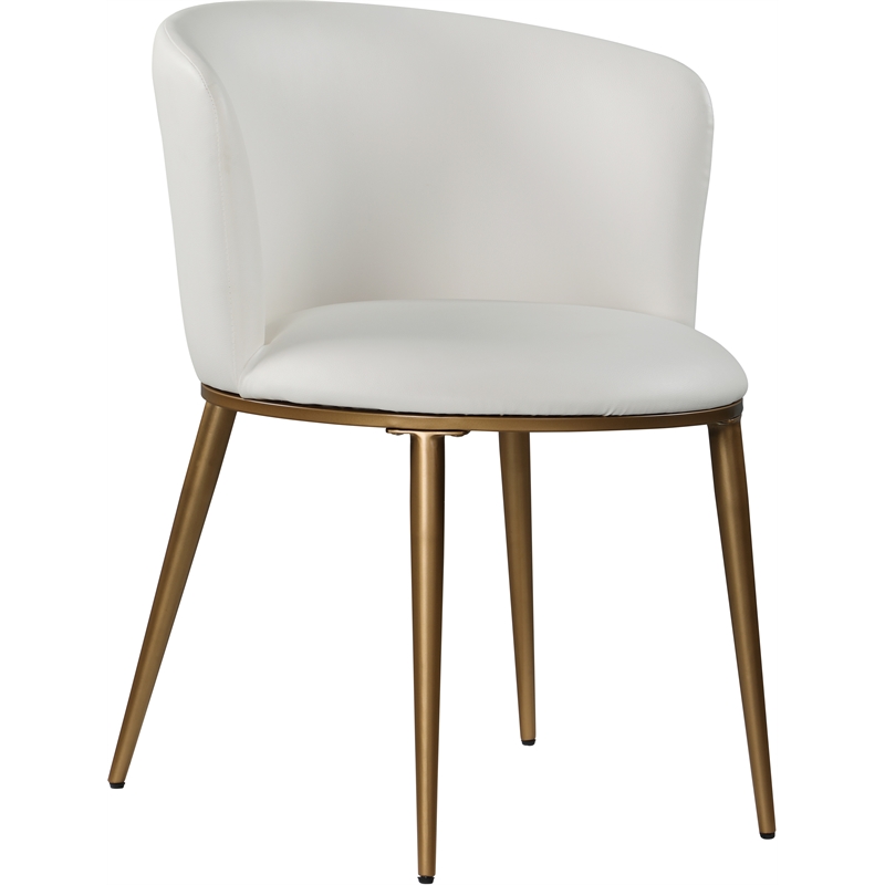 Pemberly Row Modern White Vegan Leather Dining Chair (Set of 2)