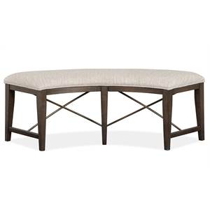 Pemberly Row Modern / Contemporary Curved Bench w/Upholstered Seat