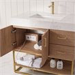 Pemberley Row Wood Oak Vanity Rectangular Ceramic Basin White Stone Top 36