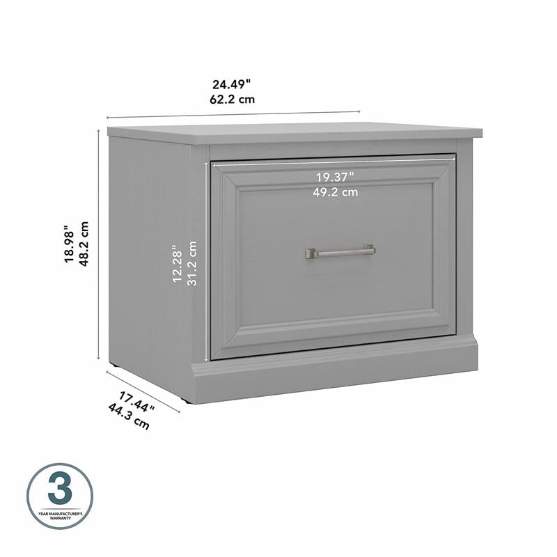 Pemberly Row 24W Small Shoe Bench with Drawer in Gray - Engineered Wood