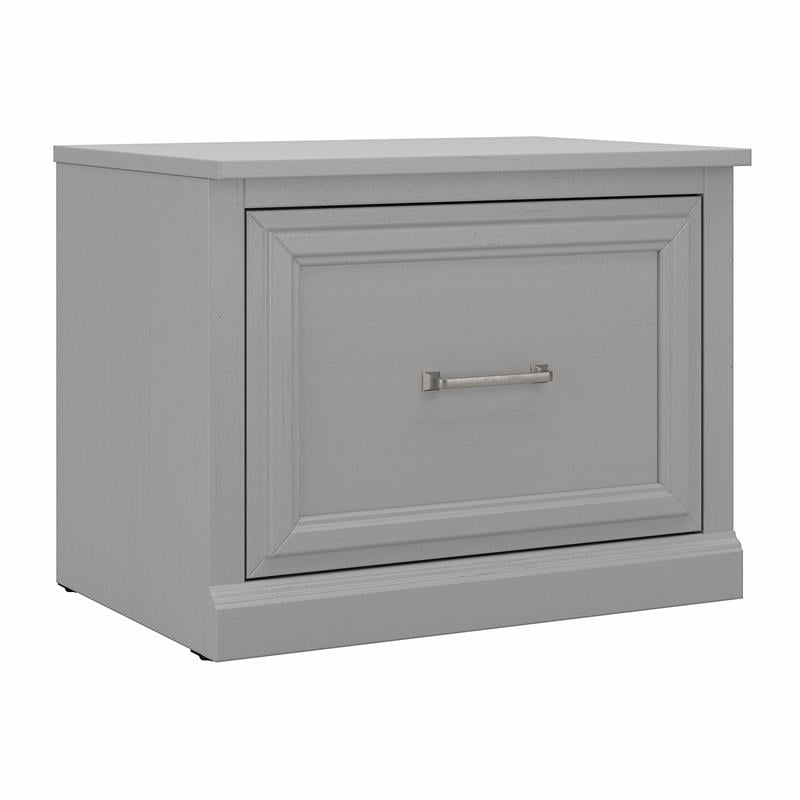 Pemberly Row 24W Small Shoe Bench with Drawer in Gray - Engineered Wood