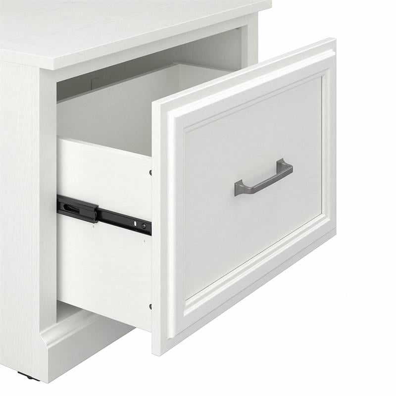 Pemberly Row 24W Small Shoe Bench with Drawer in White Ash - Engineered Wood