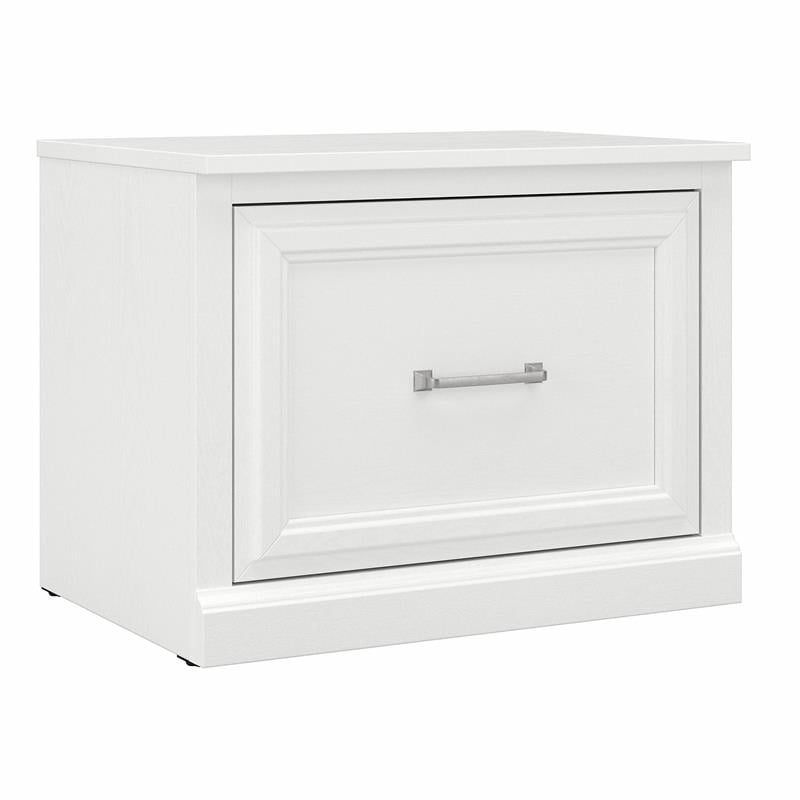Pemberly Row 24W Small Shoe Bench with Drawer in White Ash - Engineered Wood