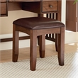 Pemberley Row Solid Wood Vintage Oak Vanity Bench Rectangular Upholstered 16.13