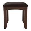 Pemberley Row Solid Wood Vintage Oak Vanity Bench Rectangular Upholstered 16.13