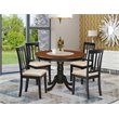 Pemberly Row Modern 5-piece Traditional Wood Dining Set in Black