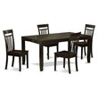 Pemberly Row Modern 5-piece Wood Kitchen Table Set in Cappuccino