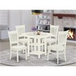 Pemberly Row 5-piece Wood Table and Dining Chair Set in White