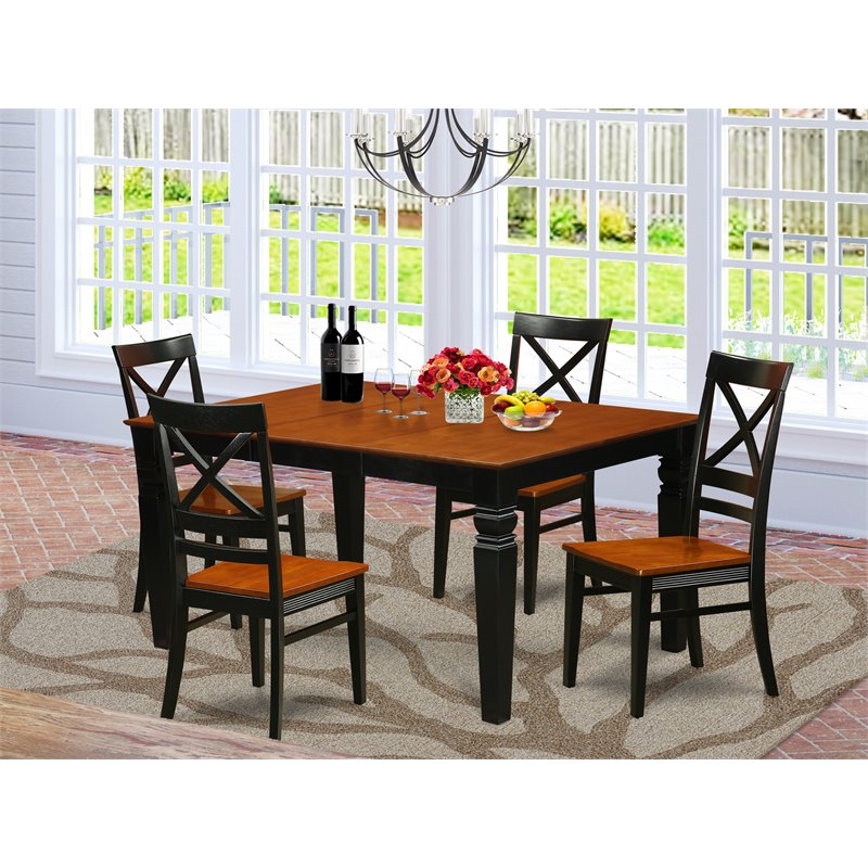 Pemberly Row 5-piece Wood Table and Kitchen Chair Set in Cherry