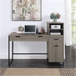 Pemberly Row Lane Worksmart Sit-To-Stand Desk in Farm Oak Engineered Wood