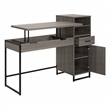 Pemberly Row Lane Worksmart Sit-To-Stand Desk in Farm Oak Engineered Wood