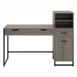 Pemberly Row Lane Worksmart Sit-To-Stand Desk in Farm Oak Engineered Wood