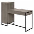 Pemberly Row Lane Worksmart Sit-To-Stand Desk in Farm Oak Engineered Wood