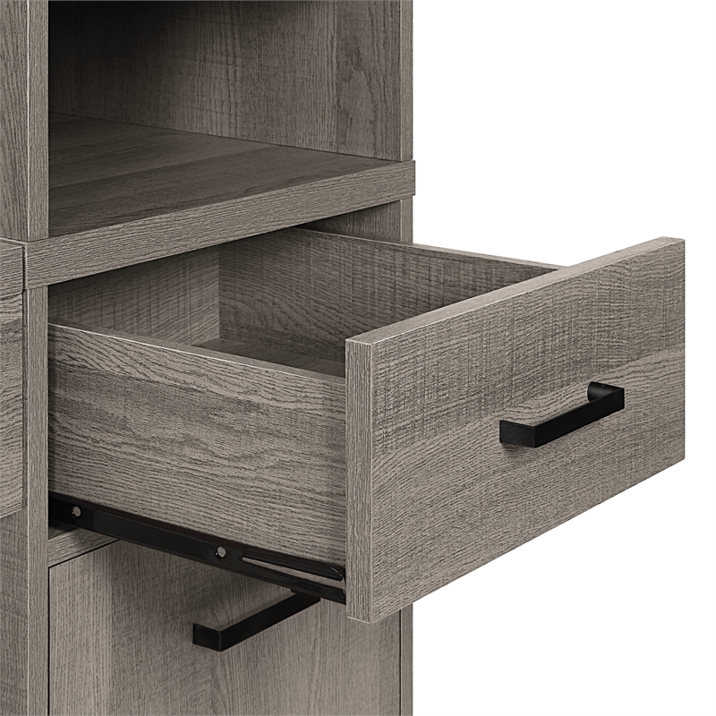 Pemberly Row Lane Worksmart Sit-To-Stand Desk in Farm Oak Engineered Wood