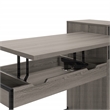 Pemberly Row Lane Worksmart Sit-To-Stand Desk in Farm Oak Engineered Wood