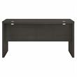 Pemberly Row 60W Bow Front Desk in Charcoal Maple - Engineered Wood