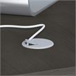 Pemberly Row 60W Bow Front Desk in Charcoal Maple - Engineered Wood