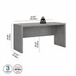 Pemberly Row 60W Bow Front Desk in Modern Gray - Engineered Wood
