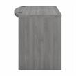 Pemberly Row 60W Bow Front Desk in Modern Gray - Engineered Wood
