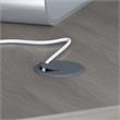 Pemberly Row 60W Bow Front Desk in Modern Gray - Engineered Wood