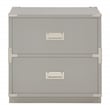 Pemberly Row Modern 2 Drawer Engineered Wood Cabinet in Gray