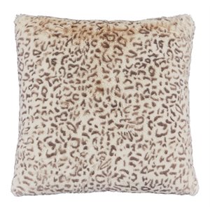 Pemberly Row Contemporary 20&quot Faux-Fur Throw Pillow - Natural in Set of 2