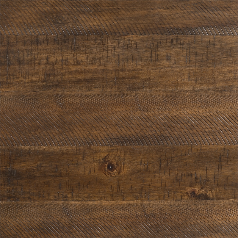 Pemberley Row Wood Walnut End Table Square Distressed Unassembled