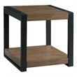Pemberley Row Wood Walnut End Table Square Distressed Unassembled