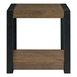 Pemberley Row Wood Walnut End Table Square Distressed Unassembled