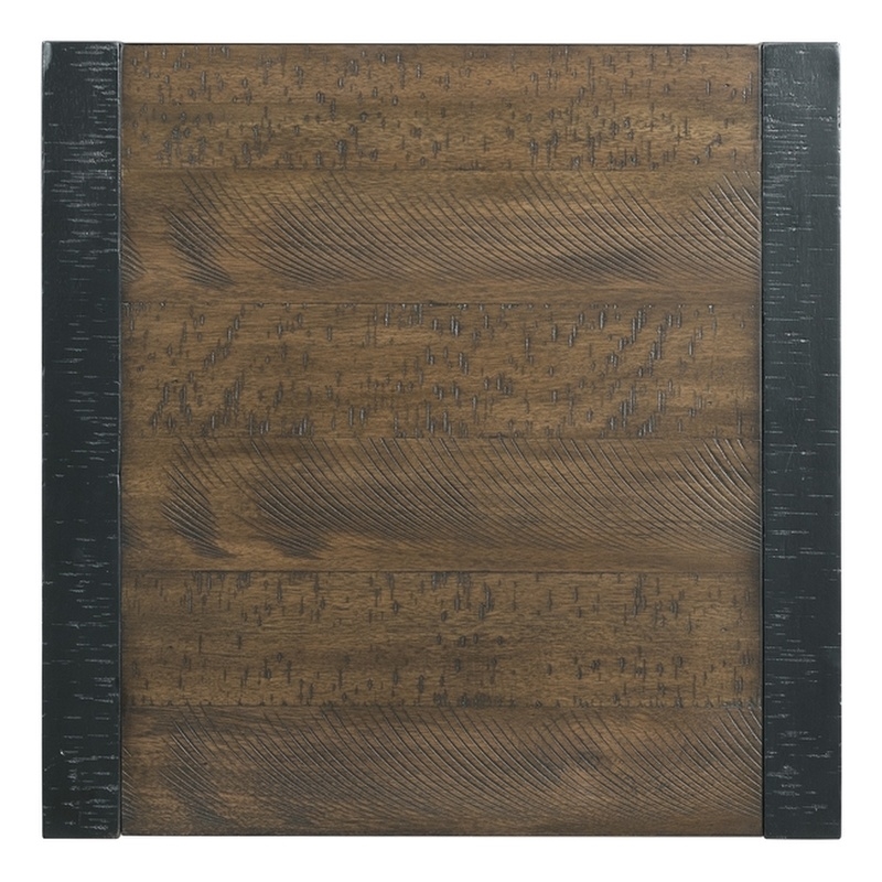 Pemberley Row Wood Walnut End Table Square Distressed Unassembled
