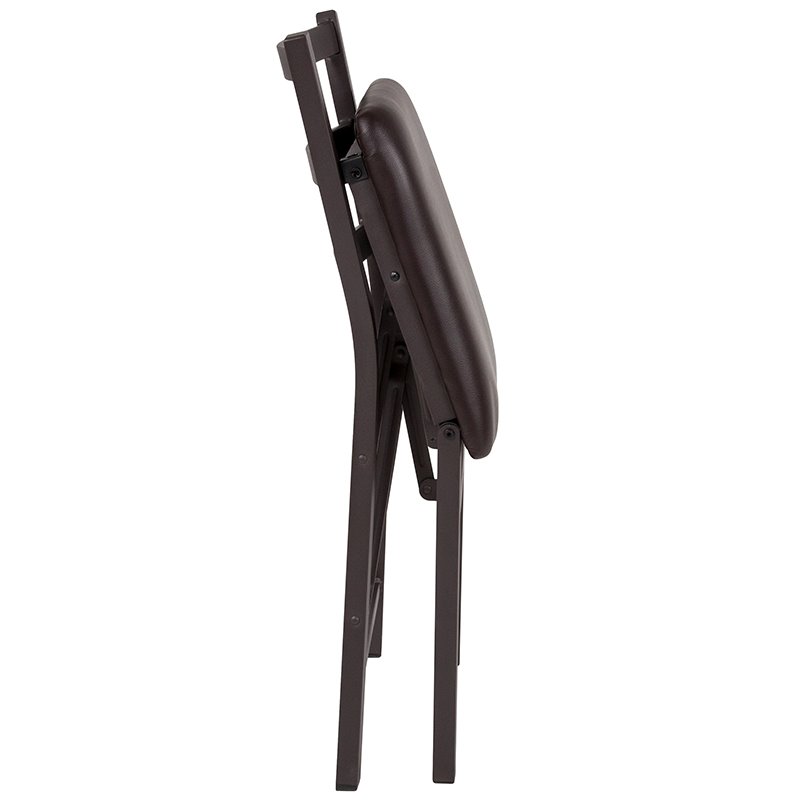 Pemberley Row Metal Brown Dining Chair Ladder Back Foam Padded 33