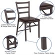 Pemberley Row Metal Brown Dining Chair Ladder Back Foam Padded 33