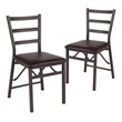 Pemberley Row Metal Brown Dining Chair Ladder Back Foam Padded 33