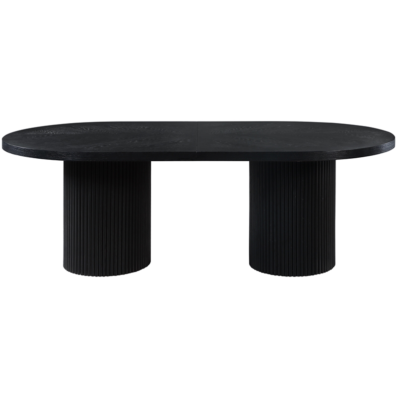 Pemberly Row Modern / Contemporary Black Oak Wood Dining Table