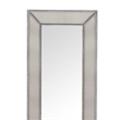 Pemberly Row Contemporary Beaded Wood Floor Mirror in Silver