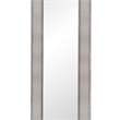 Pemberly Row Contemporary Beaded Wood Floor Mirror in Silver