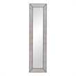 Pemberly Row Contemporary Beaded Wood Floor Mirror in Silver
