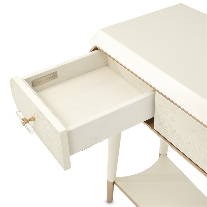 Pemberly Row Modern / Contemporary 3 Drawer Console Table in Ivory