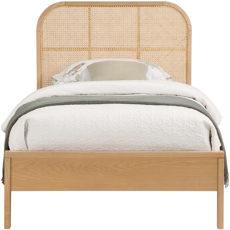 Pemberley Row Solid Ash Wood Natural Twin Bed Rectangular Unassembled