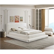 Pemberley Row Teddy Fabric Cream King Bed Rectangular Contemporary Assembled