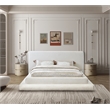 Pemberley Row Teddy Fabric Cream King Bed Rectangular Contemporary Assembled